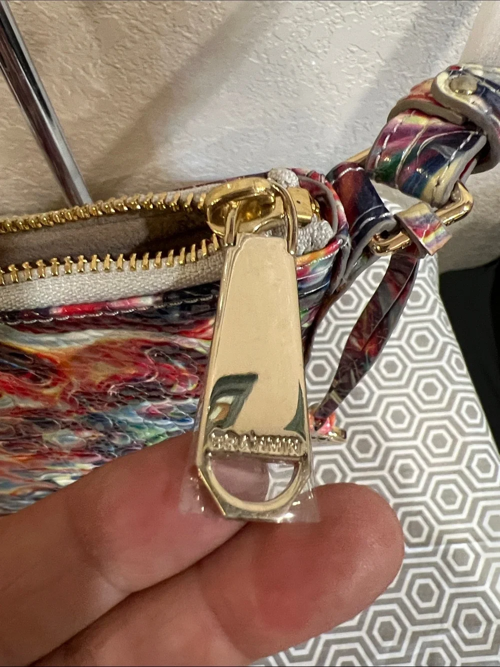 Brahmin Multicolor KATIE. Disco Melbourne. Genuine leather crossbody gold